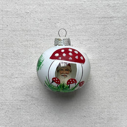 Nostalgic Mushroom Ornament with Santa Inside