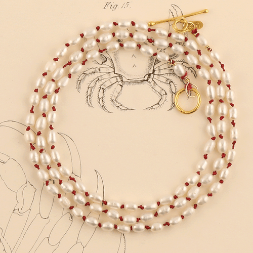 16" Keshi Pearl Strand in Oxblood