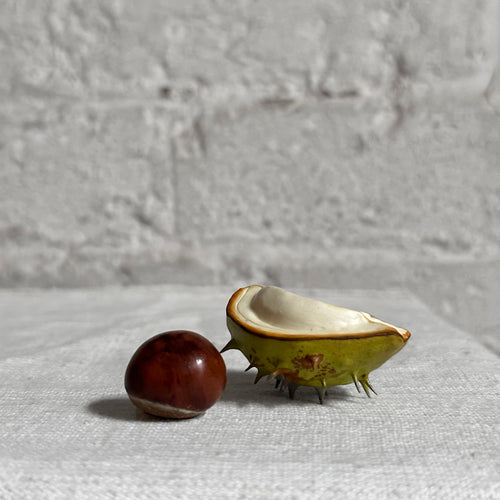 Porcelain Baby Horsechestnut Lid with Removable Nut