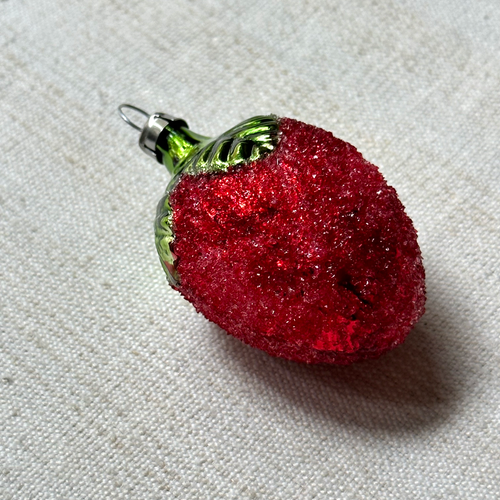 Nostalgic Frosted Strawberry Ornament