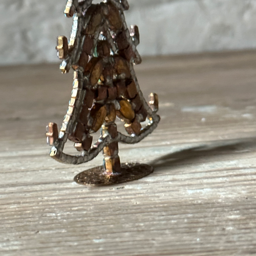 Small Nostalgic Jeweled Clear Candles Glass Crystal Tree