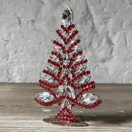 Nostalgic Jeweled Clear & Red Crystal Tree
