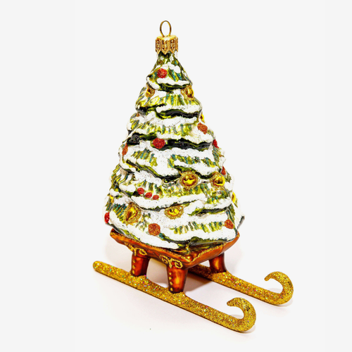 Tree on Sleigh Ornament