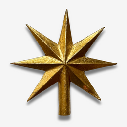 7 Point Antique Gold Star Tree Topper