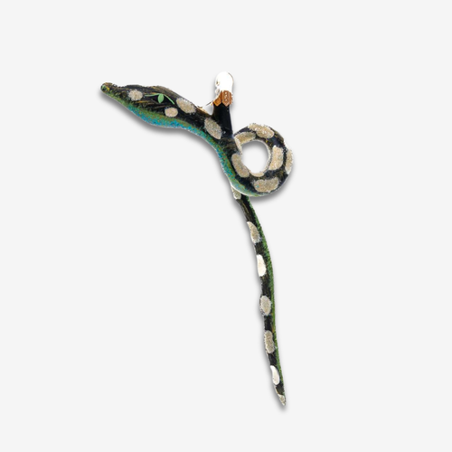 Black White Snake Ornament