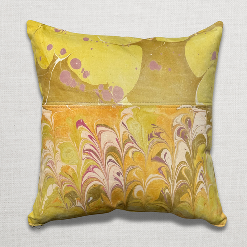 Hand Marbled One-of-a-Kind Pillow (SW05)
