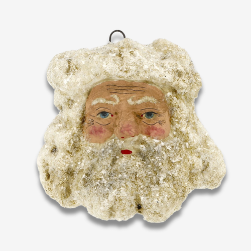 Large Santa Claus Head Ornament in Antique White No. 5