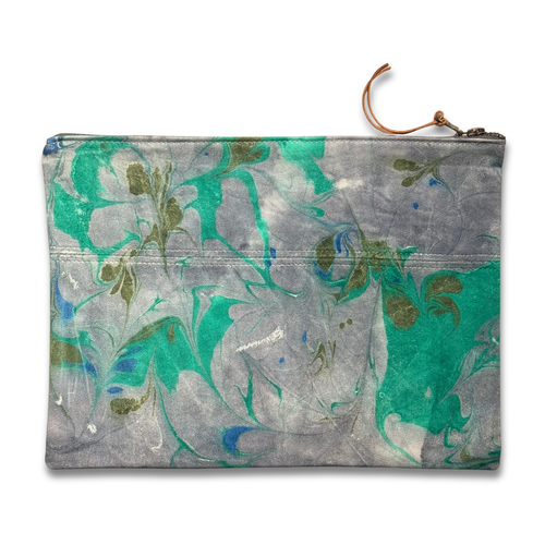 Hand Marbled One-of-a-Kind Zipper Pouch (#P05)