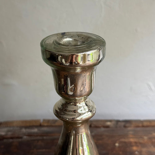 19th-century Mercury Glass Candle Holder (#10-10)