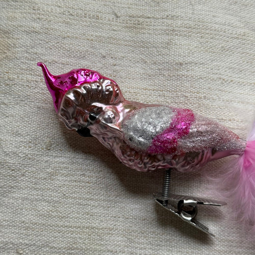 Nostalgic Pink Parrot Clip-on Ornament