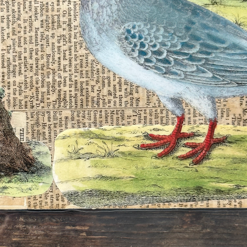 One of a Kind Collaged Birds & Flowers Mat (2-14)
