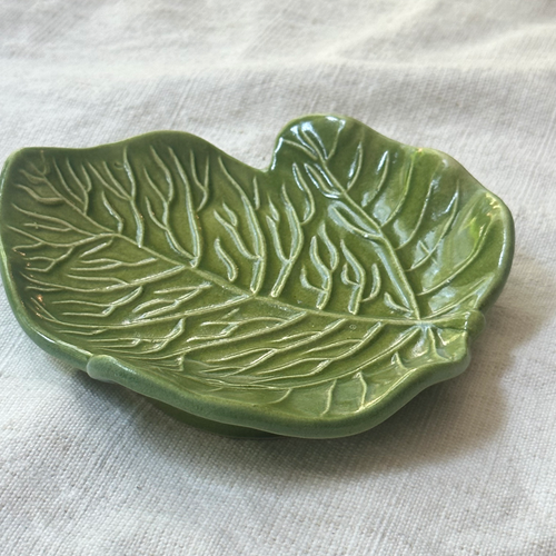 Vintage Barbara Eigen Majolica Leaf Dish (M10)