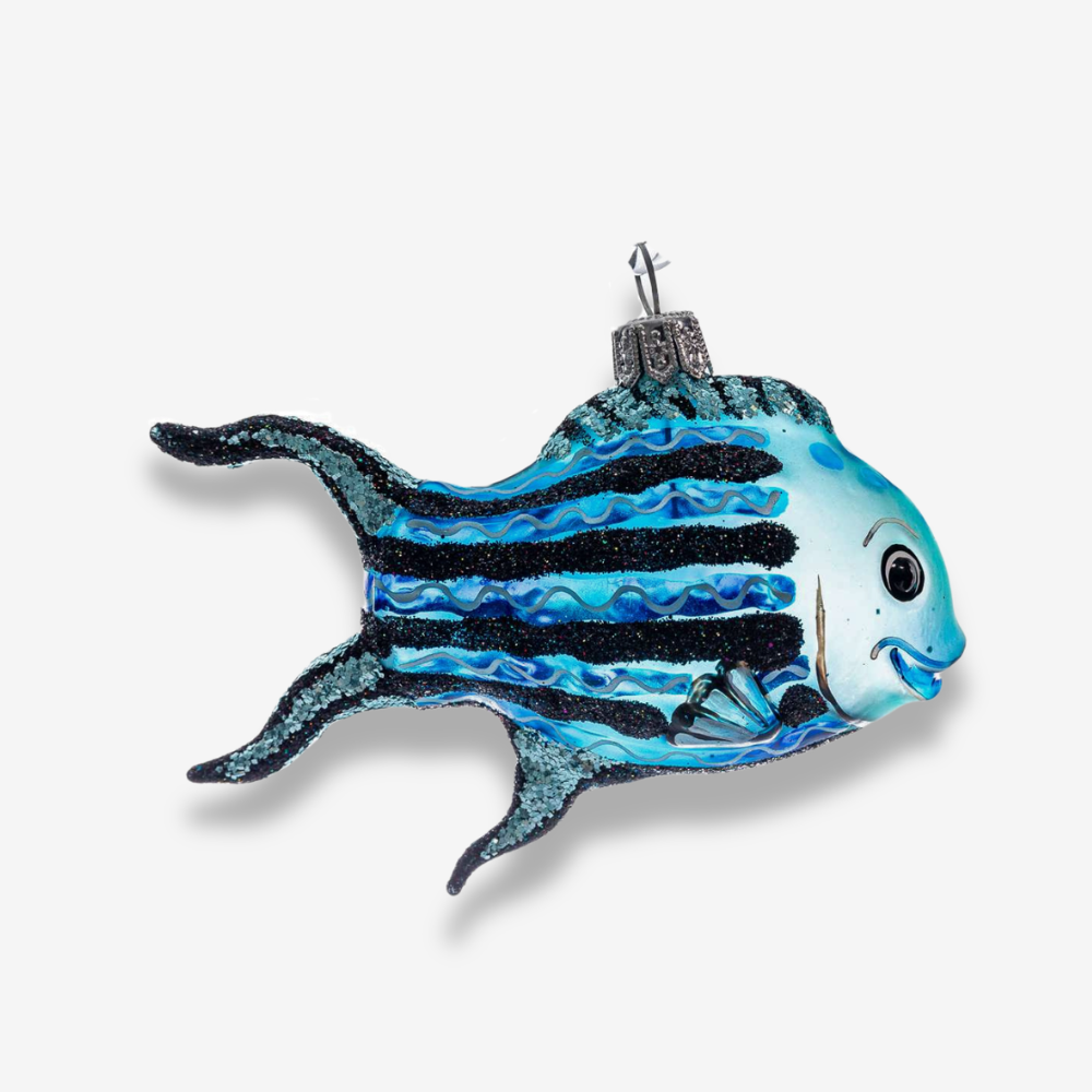 Blue Squiggle Fish Ornament