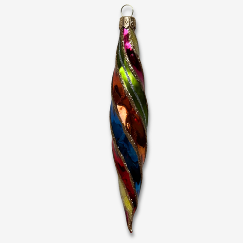 Rainbow Twisted Icicle Ornament