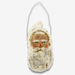 Large Santa Claus Head Ornament in Antique White No. 6