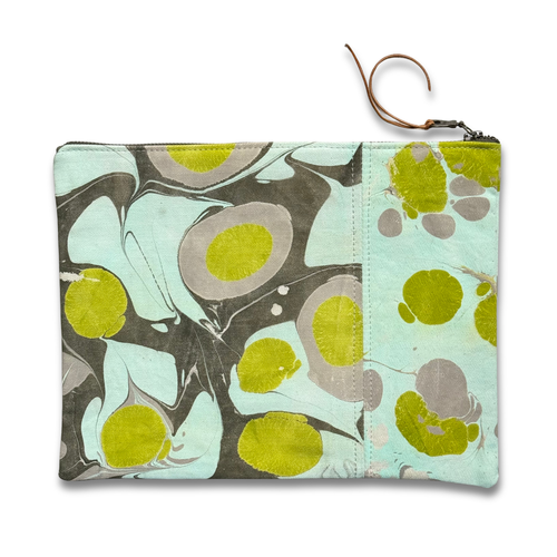 Hand Marbled One-of-a-Kind Zipper Pouch (#P07)