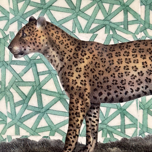 One of a Kind Collaged Cheetah Mat (#612)