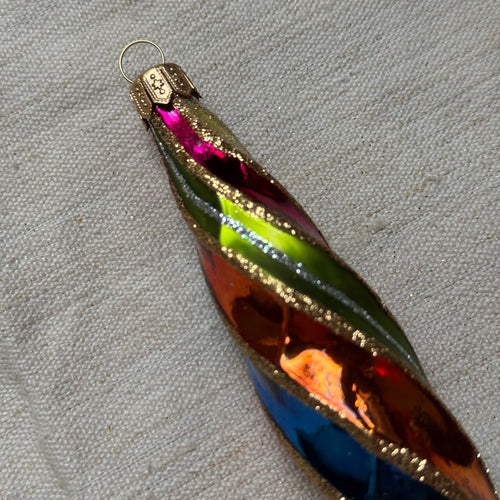 Rainbow Twisted Icicle Ornament