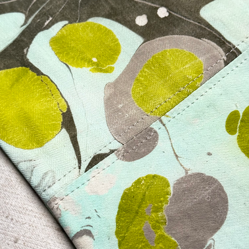 Hand Marbled One-of-a-Kind Zipper Pouch (#P07)