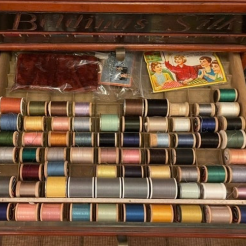 Early 20th-century Belding’s Silk Spool Thread Display Cabinet