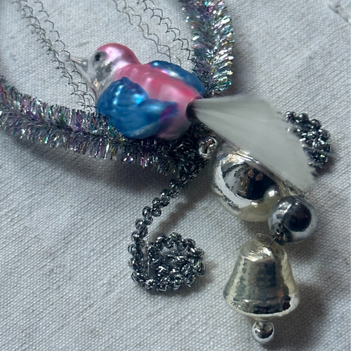 Nostalgic Silver Victorian Bird Ornament