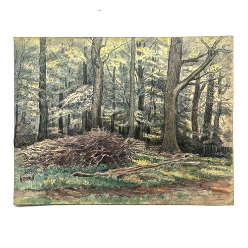 Evert Rabbers Early 20th-century Landscape Drawing (ERL12)