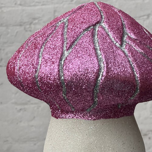 Grooved Glitter Mushroom in lilac & Silver