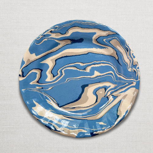 Marbled Dessert Plate XVIIIe in Arcachon (AR #713)