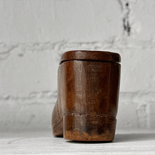 19th-century Wooden Shoe Snuff Box