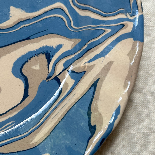 Marbled Dessert Plate XVIIIe in Arcachon (AR #713)