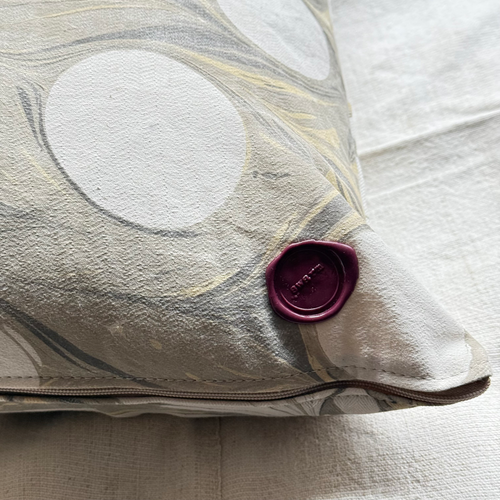 Hand Marbled One-of-a-Kind Pillow (26-07)