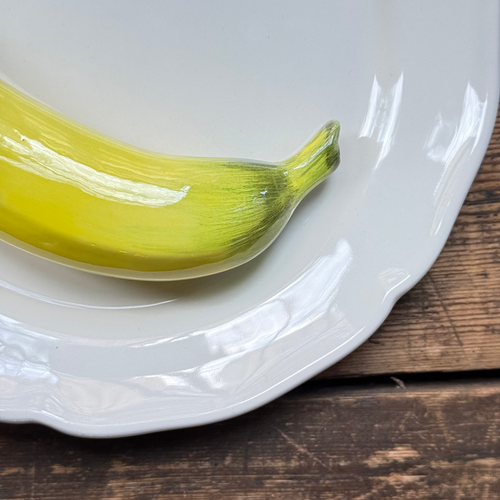 Trompe L'oeil Banana Plate with Wavy Rim