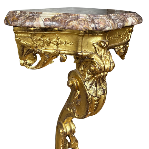 Early 20th Century Gilded Floating Wall Mounted Console Side Table