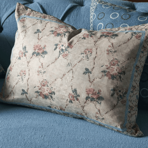 Vintage Floral Linen Cushion