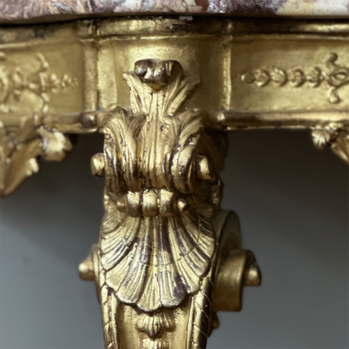 Early 20th Century Gilded Floating Wall Mounted Console Side Table