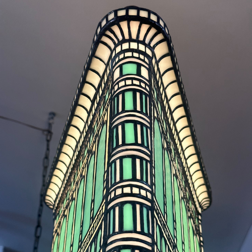Glass Flatiron Building Light Sculpture by Adam Kurtzman