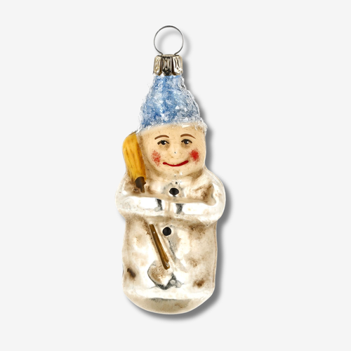 Small Snow Child with Broom Ornament