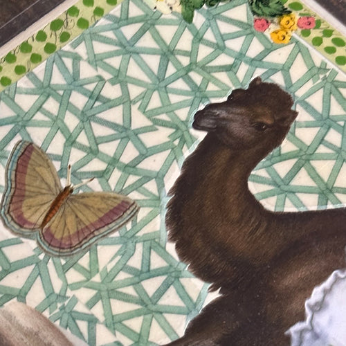 One of a Kind Collaged Camel Table Mat (#617)