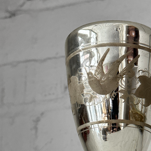 19th-century Mercury Glass Footed Vase (M-16)