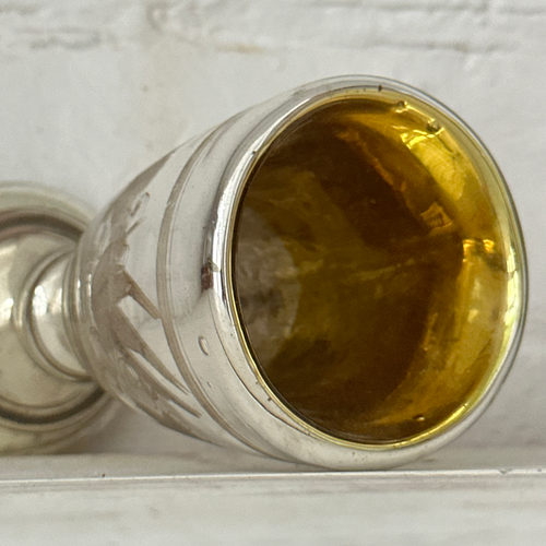 19th-century Mercury Glass Footed Vase (M-16)