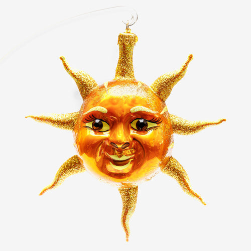Sun Face w beaded Eyes Ornament