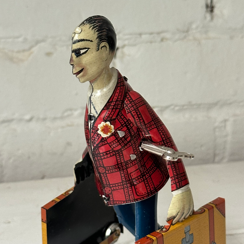 Limited Edition Wind-Up Tin Gentleman with Suitcases