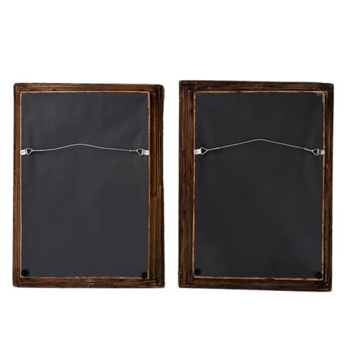 16.5" H Vintage American Tramp Art Mirror Pair