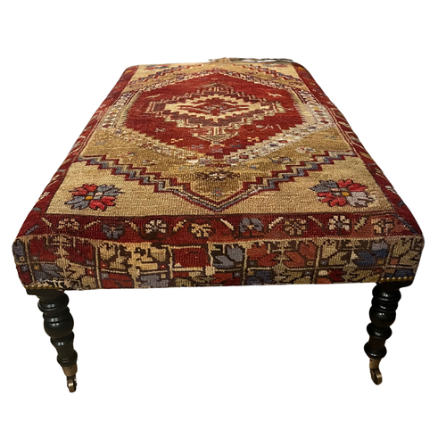 Custom Antique Armenian Rug Ottoman