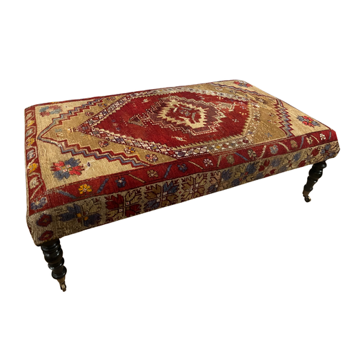 Custom Antique Armenian Rug Ottoman