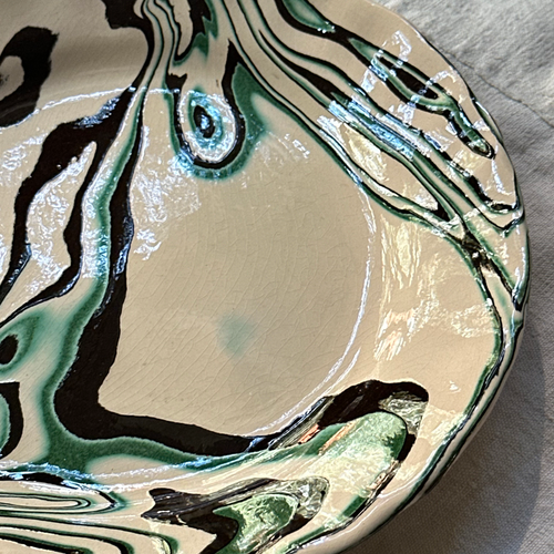 Marbled Dessert Plate XVIIIe in Glacier (RG #753)