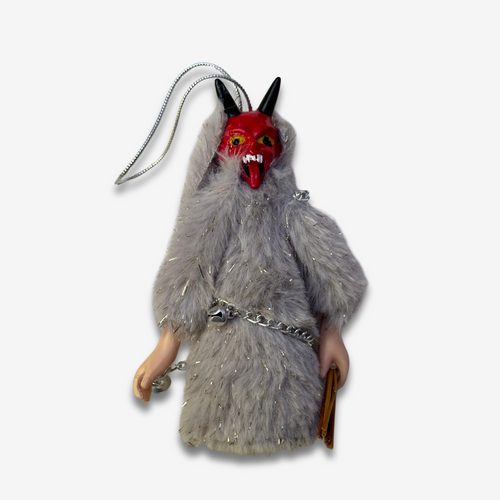 Small Grey Furry Krampus Ornament