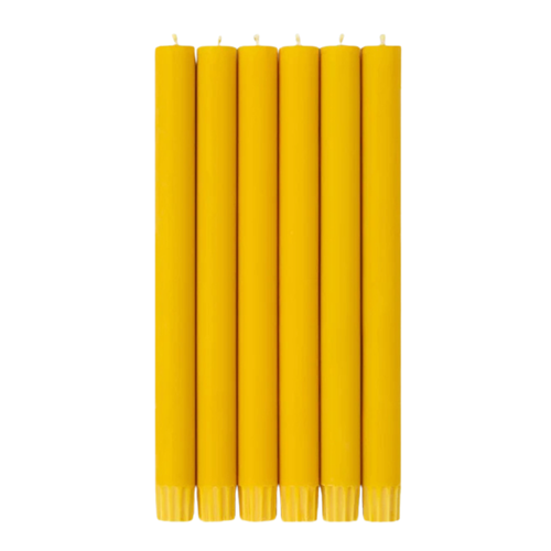 Set of 6 Candles in Bunting Yellow