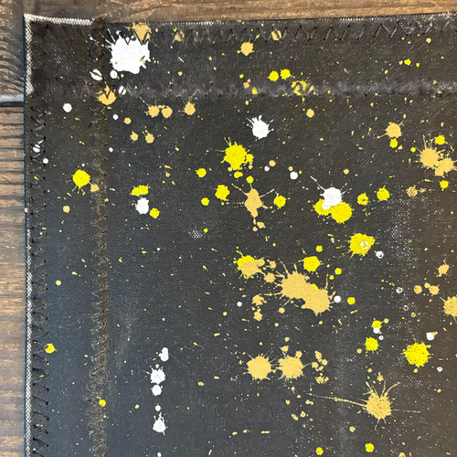 5' 9" x 2' Black Point Mercantile Splatter Painted Canvas Mat #27