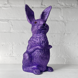 Ino Schaller Large Standing Glitter Bunny in Purple